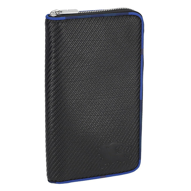 バ－バリ－ 長財布 メンズ BURBERRY 8085244 ブラック ブルー ウォレット ブランド 高級 おしゃれ プレゼント 実用的