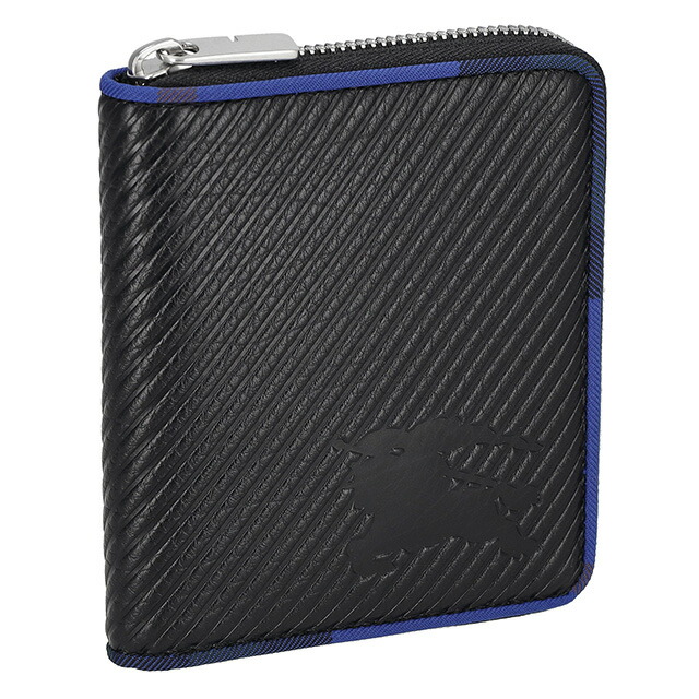 バ－バリ－ 二つ折り財布 メンズ レディース BURBERRY 8088850 ブラック ブルー ウォレット ブランド 高級 おしゃれ プレゼント 実用的