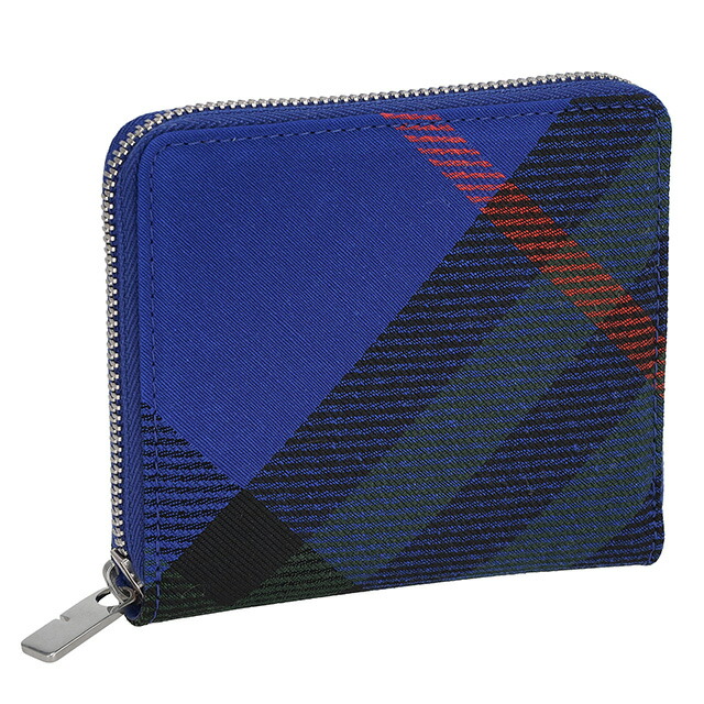 バ－バリ－ 二つ折り財布 メンズ レディース BURBERRY チェック 8089608 ブルー ウォレット ブランド 高級 おしゃれ プレゼント 実用的