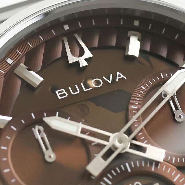 ブローバ カーブ ハイプレシジョンクォーツ 腕時計 ブランド メンズ クロノグラフ 替えベルト BULOVA 96K117 アナログ ブラウン おしゃれ 防水 プレゼント 男性 実用的