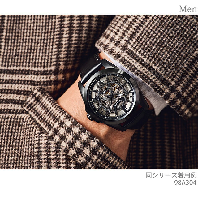 ブローバ クラシック 自動巻き 腕時計 ブランド メンズ オープンハート BULOVA 98A304 アナログ ブラック 黒 おしゃれ 防水 プレゼント 男性 実用的