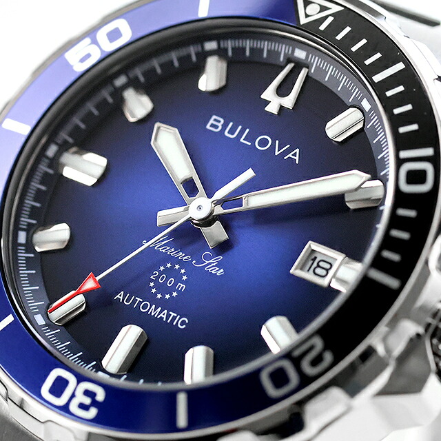 ブローバ マリンスター 自動巻き 腕時計 ブランド メンズ BULOVA 98B466 アナログ ブルー おしゃれ 防水 プレゼント 男性 実用的