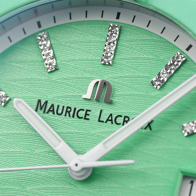 モーリスラクロア AIKON #tide 40mm クオーツ 腕時計 メンズ MAURICE LACROIX AI2008-CCCC1-3A0-0 アナログ ライトグリーン ホワイト 白 スイス製 ブランド おしゃれ 防水 プレゼント 男性 実用的