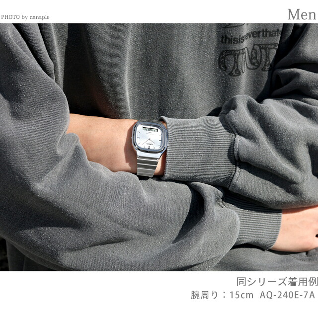 カシオ チープカシオ CASIO CLASSIC クォーツ 電池式 AQ-240E-7A ユニセックス チプカシ メンズ レディース 腕時計 ブランド カシオ casio アナデジ シルバー おしゃれ 防水 かわいい プレゼント 実用的