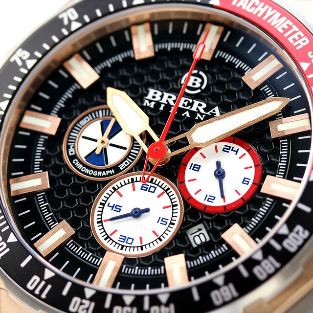 ブレラ ミラノ グランツーリスモ GT2 クオーツ 腕時計 メンズ クロノグラフ BRERA MILANO BMGTQC4502B アナログ ブラック ホワイト 黒 ブランド おしゃれ 防水 プレゼント 男性 実用的