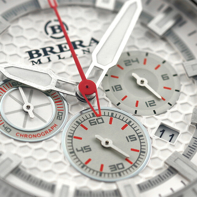 ブレラ ミラノ GRANTURISMO GT2 CHRONOGRAPH QUARTZ ラグスポ クオーツ 腕時計 メンズ クロノグラフ BRERA MILANO BMGTQC4505A アナログ ホワイト レッド 白 ブランド おしゃれ 防水 プレゼント 男性 実用的