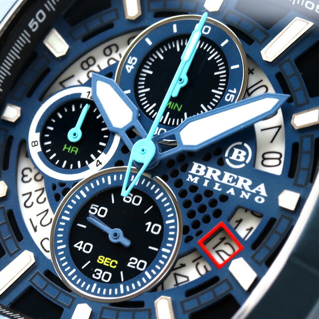ブレラ ミラノ スーパースポルティーボ クオーツ 腕時計 メンズ ラグスポ クロノグラフ BRERA MILANO BMSSTNQC4101A-BRC アナログ ブルー ブランド おしゃれ 防水 プレゼント 男性 実用的