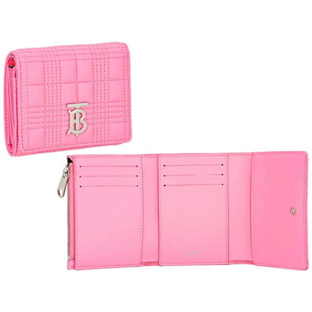バ－バリ－ 三つ折り財布 レディース ブランド BURBERRY 8049282 ピンク ウォレット 高級 おしゃれ プレゼント 実用的