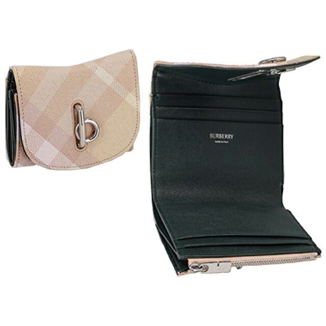 バ－バリ－ 三つ折り財布 レディース ブランド BURBERRY 8081785 ピンク ウォレット 高級 おしゃれ プレゼント 実用的
