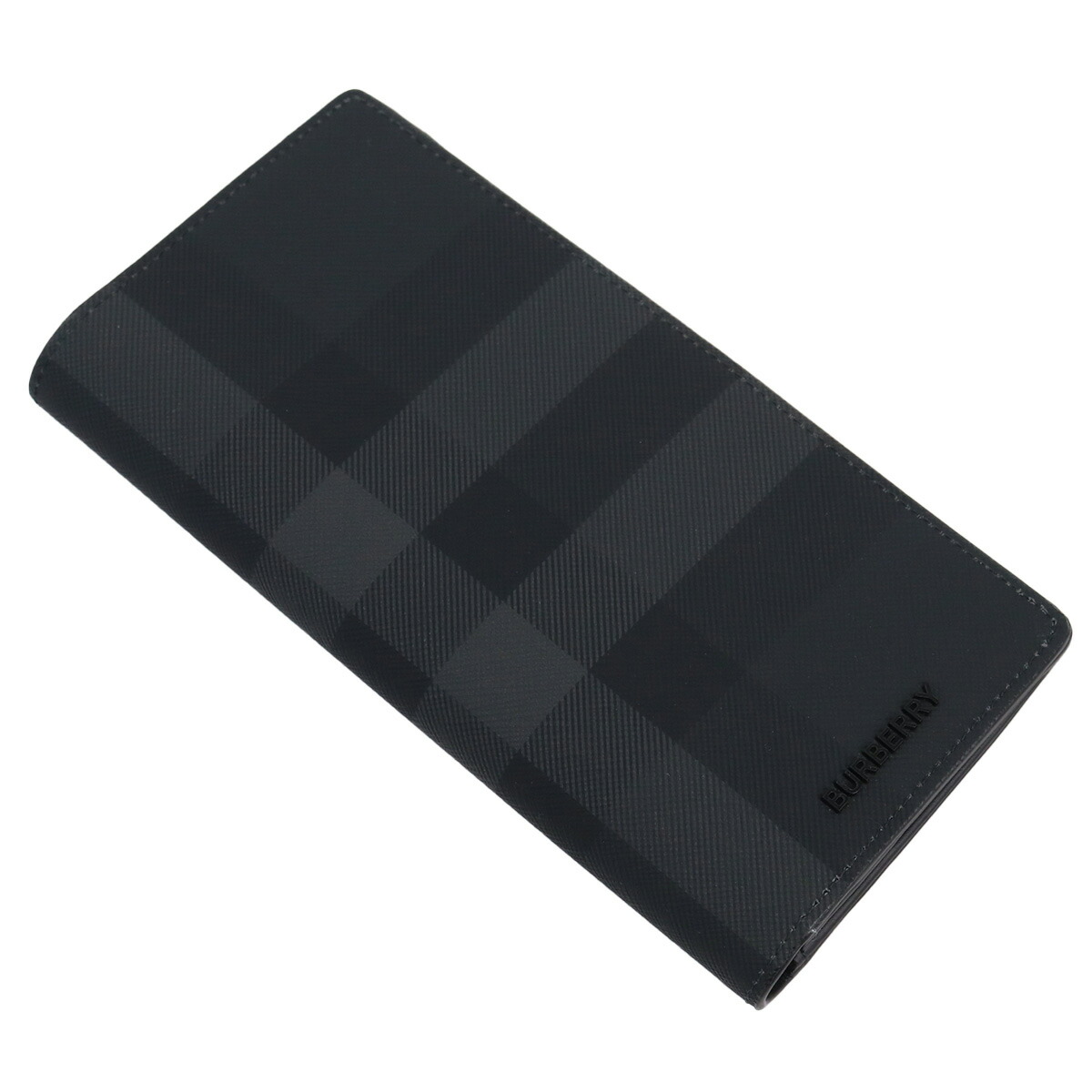 バーバリー 長財布ニ折小銭入付き メンズ BURBERRY 熱可塑性ポリウレタン コットン モルドバ 8070199 CHARCOAL ブラック グレー系 財布 ウォレット ブランド 高級 おしゃれ プレゼント 実用的