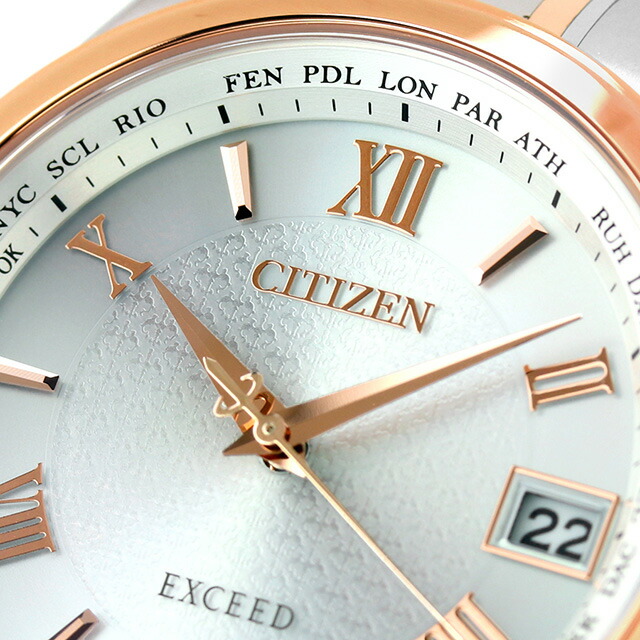 シチズン エクシード 電波ソーラー CB1084-51A CITIZEN EXCEED 腕時計 ソーラー電波腕時計 ソーラー電波時計 チタン シルバー ピンクゴールド 時計 高級 ブランド おしゃれ 防水 プレゼント 男性 実用的
