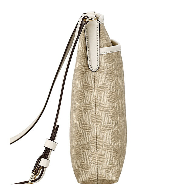 コーチ ショルダーバッグ メッセンジャーバッグ レディース アウトレット ブランド COACH CCQ21 IMXDM ライトベージュ/ホワイト 斜めがけ 高級 おしゃれ プレゼント 女性 実用的 かわいい