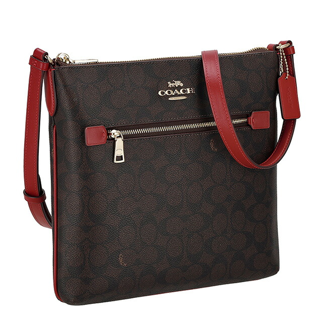 コーチ ショルダーバッグ メッセンジャーバッグ レディース アウトレット ブランド COACH CCQ27 IMXD0 ダークブラウン/レッド 斜めがけ 高級 おしゃれ プレゼント 女性 実用的 かわいい