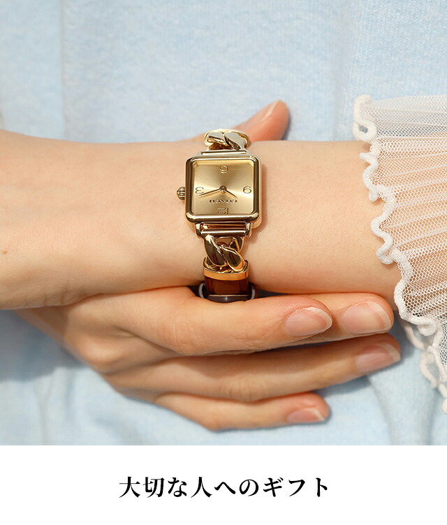 コーチ キャス クォーツ 電池式 腕時計 ブランド レディース COACH アナログ ゴールド ブラック 黒 選べるモデル 14504555 14504557 おしゃれ 防水 軽い 華奢 かわいい プレゼント 女性 実用的