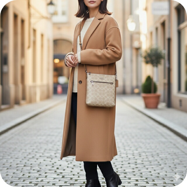 コーチ ショルダーバッグ メッセンジャーバッグ レディース アウトレット ブランド COACH シグネチャー CW325 SVPWH サンド ベージュ 斜めがけ 高級 おしゃれ プレゼント 女性 実用的 かわいい