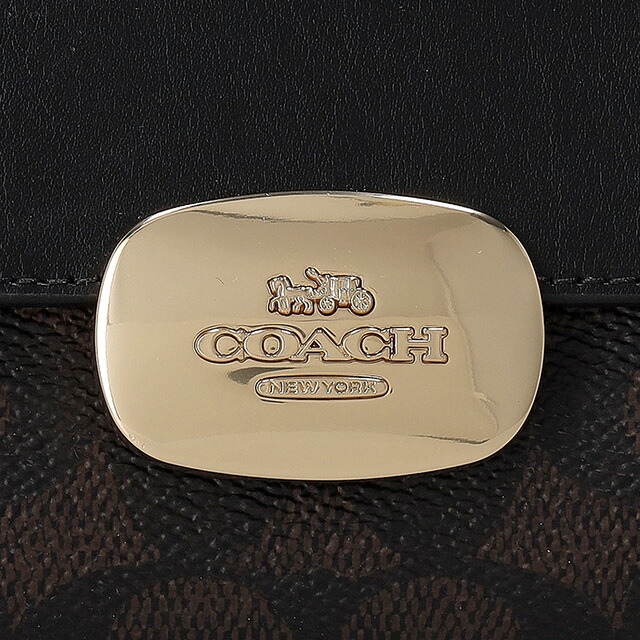 コーチ 二つ折り財布 レディース ブランド COACH CW801 IMXAQ ウォルナット/ブラック ウォレット 高級 おしゃれ プレゼント 実用的