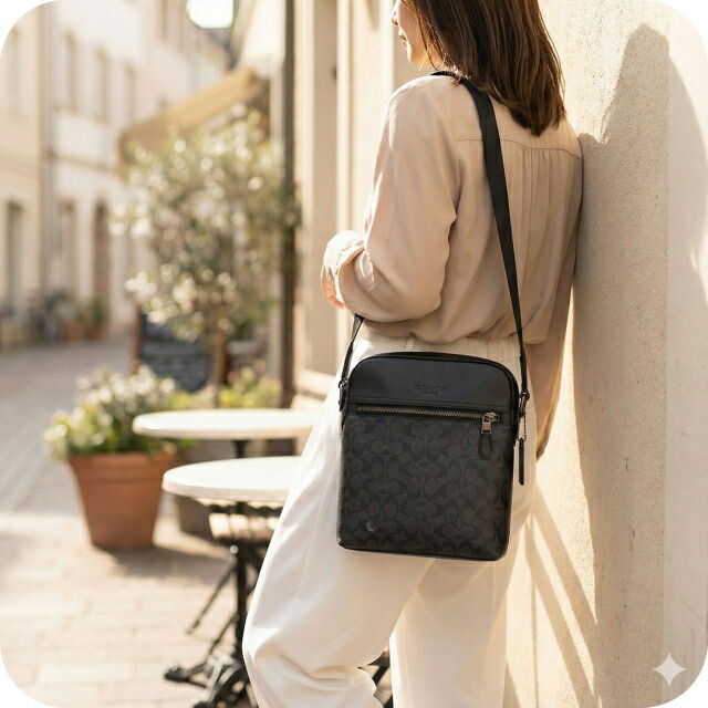 コーチ ショルダーバッグ メッセンジャーバッグ メンズ アウトレット ブランド COACH CZ398 QBMI5 ブラック 斜めがけ 高級 おしゃれ プレゼント 男性 実用的 かっこいい