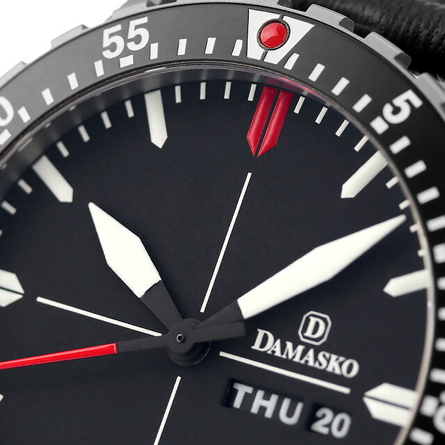 ダマスコ スリーハンド 回転ベゼル 自動巻き 腕時計 メンズ DAMASKO DA44 L アナログ ブラック 黒 ドイツ製 ブランド おしゃれ 防水 プレゼント 男性 実用的