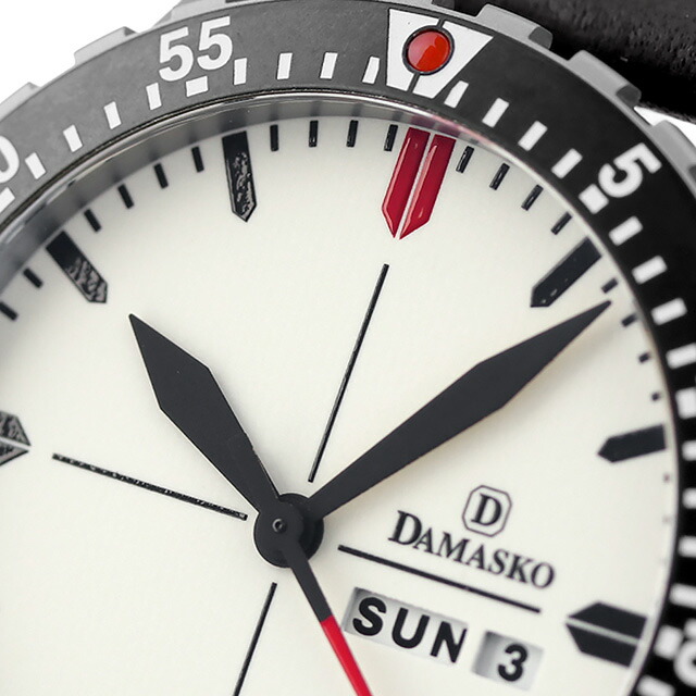 ダマスコ スリーハンド 回転ベゼル 自動巻き 腕時計 メンズ DAMASKO DA45 L アナログ ホワイト ブラック 黒 ドイツ製 ブランド おしゃれ 防水 プレゼント 男性 実用的