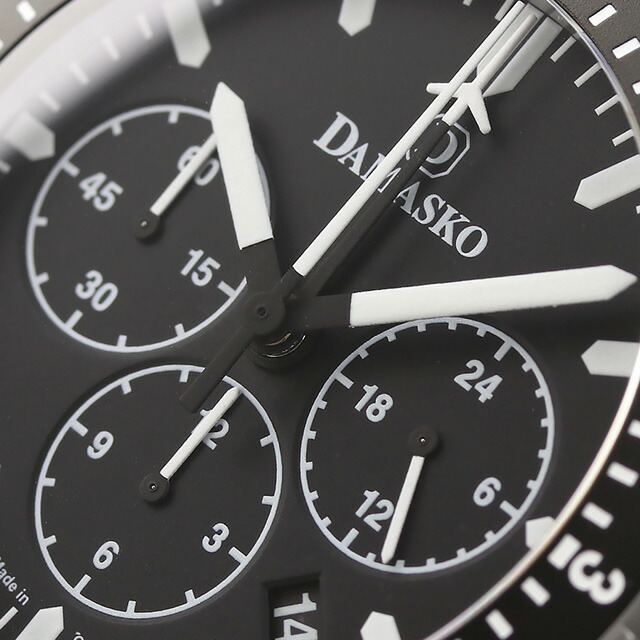 ダマスコ ストップミニット 自動巻き 腕時計 メンズ クロノグラフ DAMASKO DC86 L アナログ ブラック 黒 ドイツ製 ブランド おしゃれ 防水 プレゼント 男性 実用的