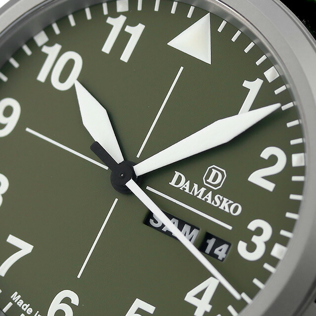 ダマスコ ハンティング 自動巻き 腕時計 メンズ DAMASKO DH2.0 N アナログ オリーブグリーン グリーン ドイツ製 ブランド おしゃれ 防水 プレゼント 男性 実用的