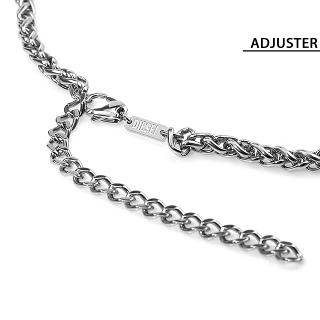 ディーゼル ネックレス ペンダント メンズ レディース DIESEL ステンレススチール DX1470040 シルバー ブラック アクセサリー ジュエリー ブランド 高級 おしゃれ プレゼント 実用的 ペア