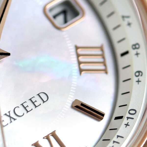 シチズン エクシード エコドライブ電波 ES9372-08W 腕時計 ソーラー電波腕時計 ソーラー電波時計 レディース ホワイトシェル ブラウン CITIZEN EXCEED 高級 ブランド おしゃれ 防水 軽い 華奢 かわいい プレゼント 女性 実用的