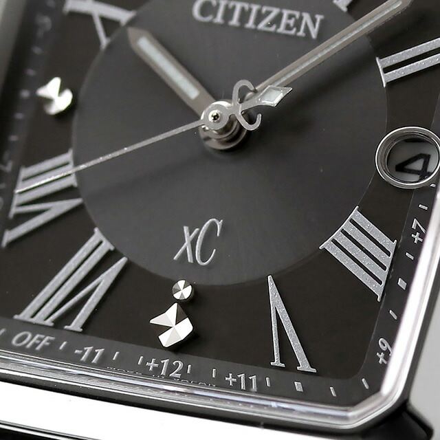 シチズン クロスシー hikari collection Square 2way Model Titania Happy Flight 光発電エコドライブ電波 腕時計 ブランド レディース チタン 替えベルト 電波ソーラー CITIZEN xC ES9500-69E アナログ ブラック 黒 日本製