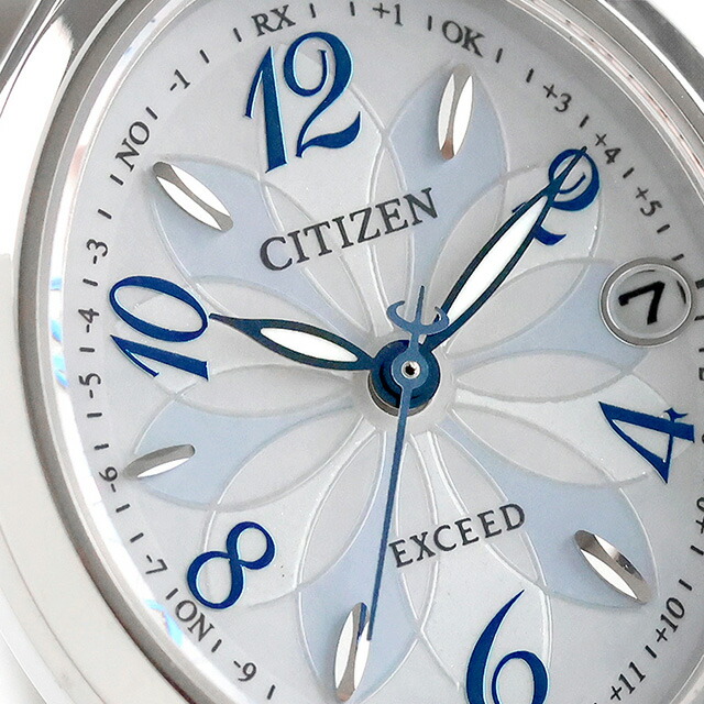 シチズン エクシード ダイレクトフライト エコ・ドライブ電波 腕時計 ブランド レディース チタン 電波ソーラー CITIZEN EXCEED ES9510-57D アナログ ホワイトシェル 白 日本製 高級 おしゃれ 防水 軽い 華奢 かわいい プレゼント 女性 実用的