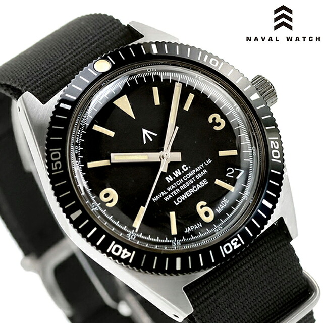 ナバルウォッチ Naval Watch Produced By LOWERCASE クォーツ 電池式 腕時計 ブランド メンズ NAVAL WATCH FRXB002 アナログ ブラック 黒 日本製 プレゼント 実用的 70代 見やすい
