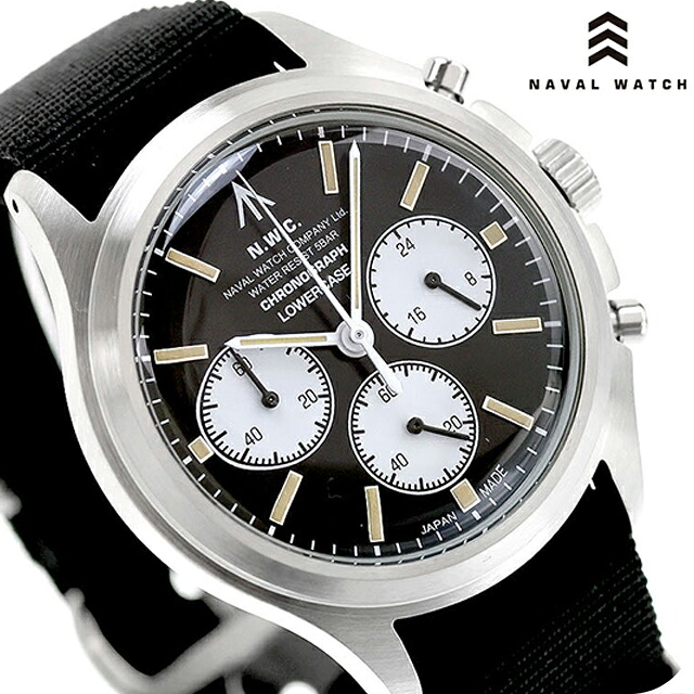 ナバルウォッチ NAVAL WATCH Produced by LOWERCASE クォーツ 電池式 腕時計 ブランド メンズ クロノグラフ NAVAL WATCH FRXC001 アナログ ブラック 黒 日本製 おしゃれ 防水 プレゼント 男性 実用的