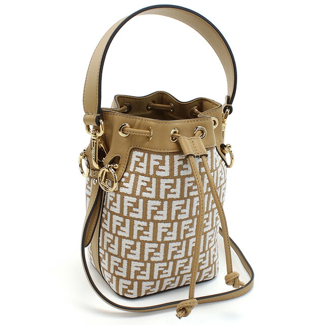 フェンディ ハンドバッグ レディース FENDI 8BS010 ブラウン系 ホワイト系 バッグ 軽量 小さめ 手提げ ブランド 高級 おしゃれ プレゼント 女性 実用的 かわいい