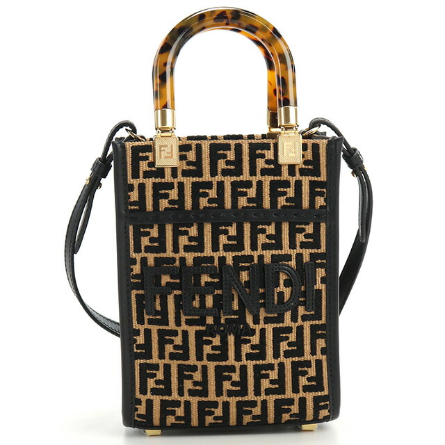 フェンディ トートバッグ レディース FENDI 8BS051 ブラック ブラウン系 バッグ 軽量 手提げ ブランド 高級 おしゃれ プレゼント 女性 実用的 かわいい