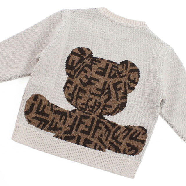 子供服 キッズ 女の子 男の子 高級 ブランド 出産祝い ギフト おしゃれ フェンディ ニット ベビー FENDI ウール100% イタリア BUG103 ベージュ系 ファッション