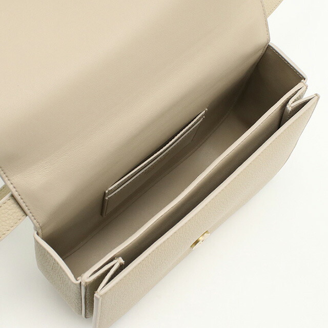 フェラガモ 斜め掛け ショルダーバッグ レディース ブランド FERRAGAMO DOUBLE GANCIO FLAP 21-9867 ベージュ バッグ