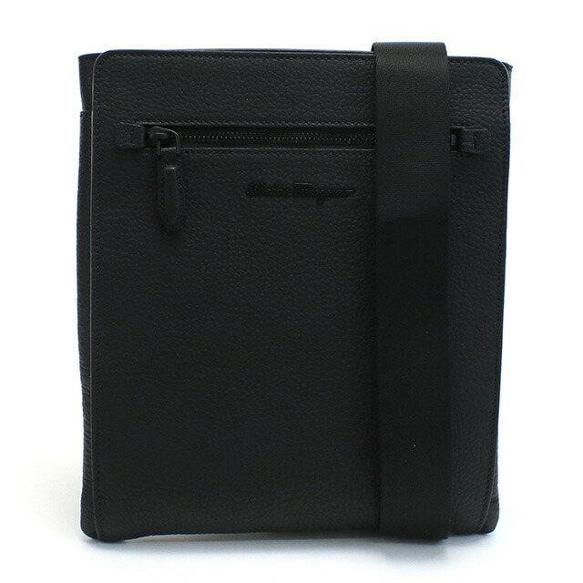 フェラガモ 斜め掛け ショルダーバッグ メンズ FERRAGAMO イタリア 24-0131 ブラック バッグ 斜めがけ ブランド 高級 おしゃれ プレゼント 男性 実用的 かっこいい