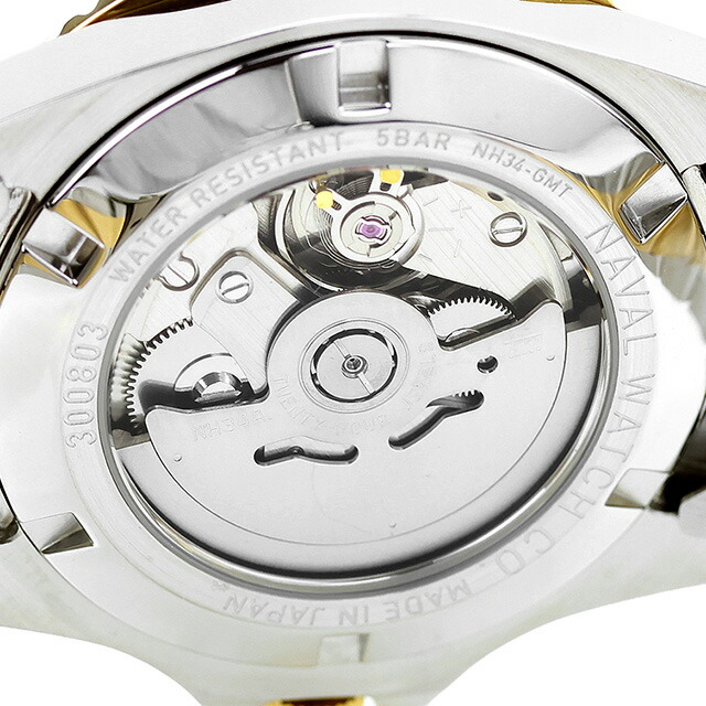 ナバルウォッチ NAVAL WATCH Produced by LOWERCASE GMT 自動巻き 腕時計 ブランド メンズ NAVAL WATCH FRXD008 アナログ ブラック シルバー ゴールド 黒 日本製 おしゃれ 防水 プレゼント 男性 実用的