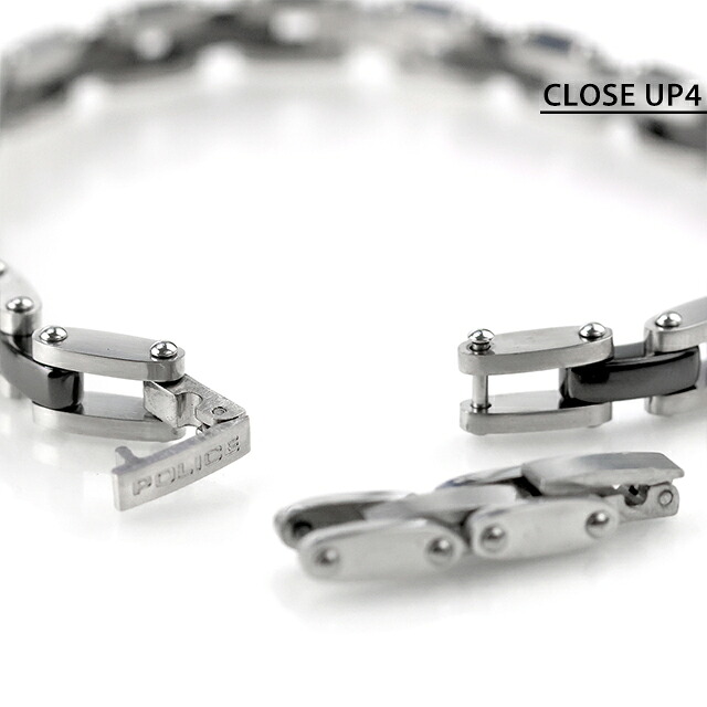 ポリス ブレスレット メンズ POLICE CHAINE GB0084401 シルバー ブラック アクセサリー 腕輪 ジュエリー ブランド 高級 おしゃれ プレゼント 男性 実用的 かっこいい