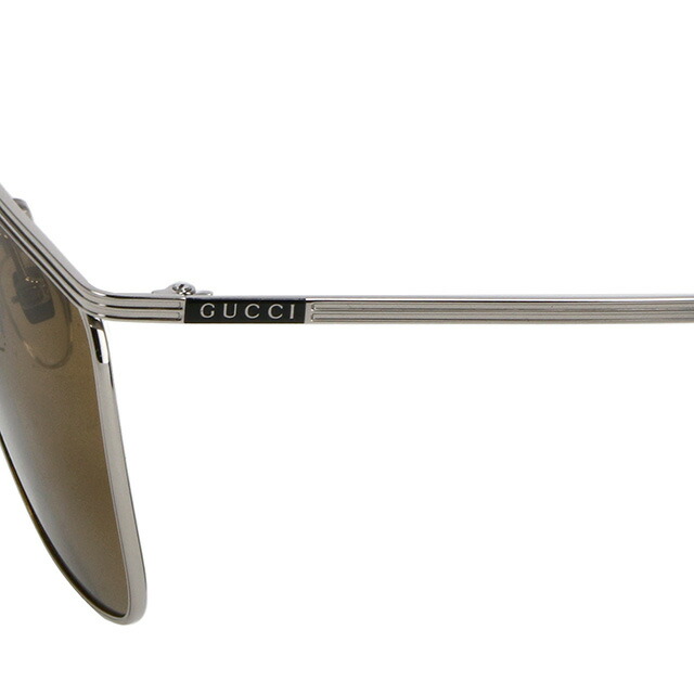 グッチ サングラス メンズ ブランド GUCCI GG0821S シルバー／ブラウン