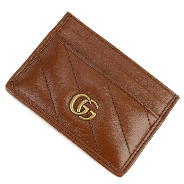 グッチ カードケース レディース GUCCI AZALEA TRAP.DIAGO レザー イタリア 443127 ブラウン系 財布 定期入れ ブランド 高級 おしゃれ プレゼント 実用的