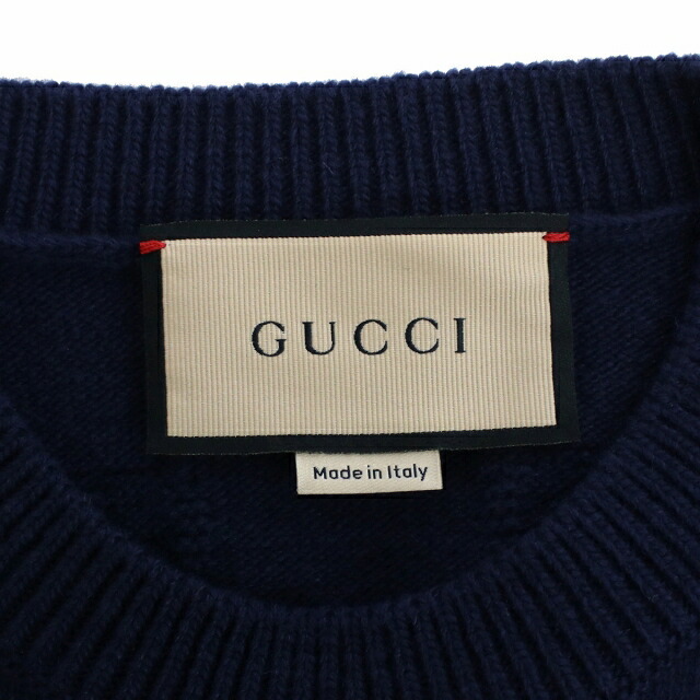 グッチ ニット メンズ GUCCI ウール100% イタリア 692866 ネイビー系 ファッション 選べるモデル プレゼント 実用的