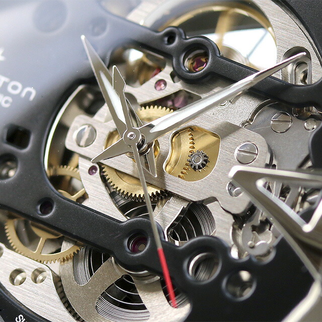 ハミルトン ベンチュラ XXL スケルトン オート 46mm 自動巻き 腕時計 メンズ オープンハート HAMILTON H24625330 アナログ ブラック 黒 スイス製 ブランド おしゃれ 防水 プレゼント 男性 実用的