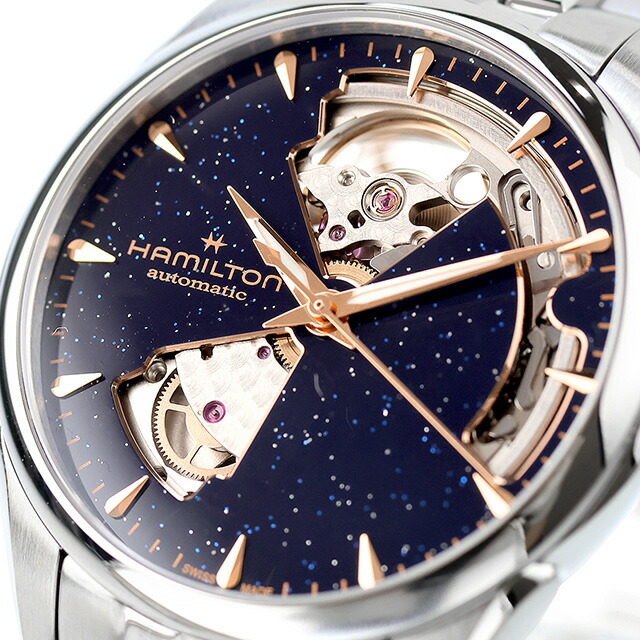 ハミルトン ジャズマスター Open Heart Auto 36mm 自動巻き 腕時計 ブランド メンズ レディース オープンハート HAMILTON JAZZMASTER H32215142 アナログ ブルー スイス製 おしゃれ 防水 プレゼント 実用的