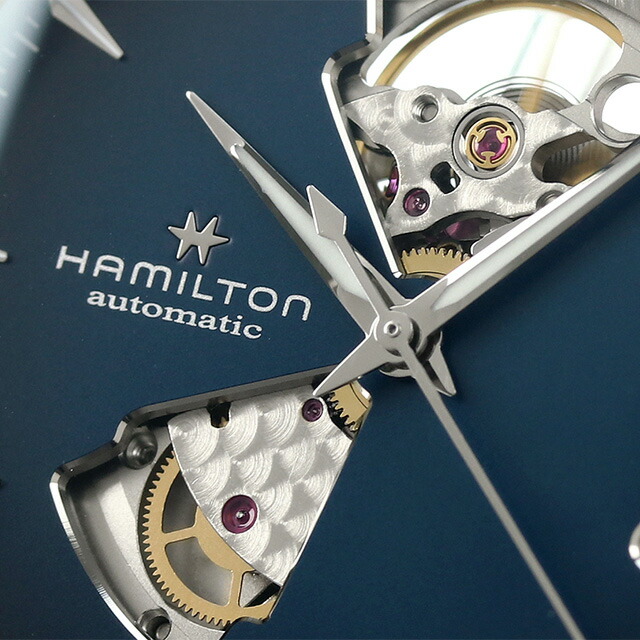 ハミルトン ジャズマスター オープンハート オート 40mm 自動巻き 腕時計 メンズ オープンハート 革ベルト HAMILTON H32675540 アナログ ブルー ブラウン スイス製 ブランド おしゃれ 防水 プレゼント 男性 実用的