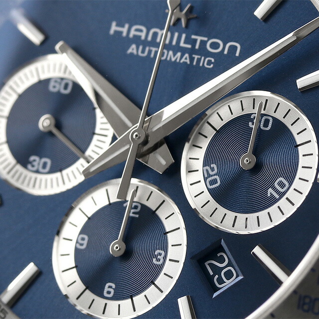 ハミルトン ジャズマスター パフォーマー 42mm 自動巻き 機械式 腕時計 メンズ クロノグラフ 革ベルト HAMILTON H36616640 アナログ ブルー ネイビー スイス製 ブランド おしゃれ 防水 プレゼント 男性 実用的