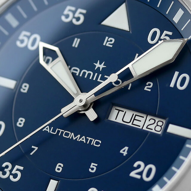 ハミルトン カーキ アビエーション カーキ パイロット デイデイト オートマティック 42mm 自動巻き 腕時計 メンズ HAMILTON H64635140 アナログ ブルー スイス製 ブランド おしゃれ 防水 プレゼント 男性 実用的