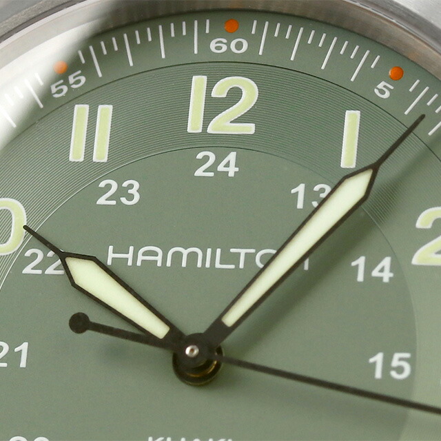ハミルトン カーキ フィールド チタニウム オート 38mm 自動巻き 腕時計 メンズ チタン 革ベルト HAMILTON H70205860 アナログ グリーン ライトブラウン スイス製 ブランド おしゃれ 防水 プレゼント 男性 実用的