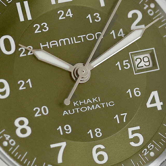 ハミルトン カーキ フィールド オート 42mm 自動巻き 腕時計 ブランド メンズ HAMILTON KHAKI FIELD H70605160 アナログ グリーン おしゃれ 防水 プレゼント 男性 実用的