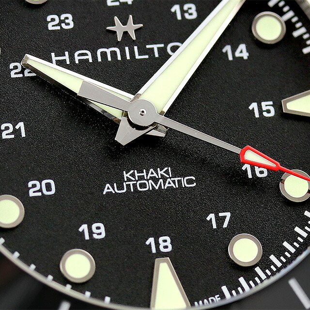 ハミルトン カーキ ネイビー スキューバ オート 43mm 自動巻き 腕時計 メンズ HAMILTON H82515330 アナログ ブラック 黒 スイス製 ブランド おしゃれ 防水 プレゼント 男性 実用的
