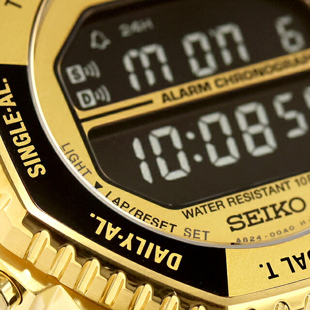 セイコーセレクション デジタルクオーツ クォーツ 電池式 腕時計 ブランド メンズ クロノグラフ ロトコール SEIKO SELECTION HFL003P デジタル ブラック ゴールド 黒 おしゃれ 防水 プレゼント 男性 実用的